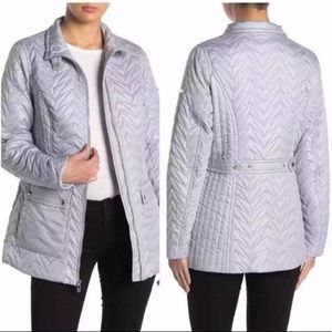 VIA SPIGA Moonstone Quilted Jacket Funnel Neck Puffer Coat 62242V $180 NWT M
